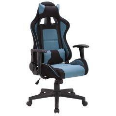 Кресло компьютерное BRABIX "GT Racer GM-100" (черное/голубое) 531818 в Агрызе - agryz.mebel24.online | фото