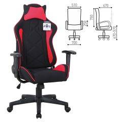 Кресло компьютерное BRABIX GT Racer GM-101 + подушка (ткань) черное/красное (531820) в Агрызе - agryz.mebel24.online | фото 2