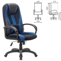 Кресло компьютерное BRABIX PREMIUM "Rapid GM-102" (экокожа/ткань, черное/синее) 532106 в Агрызе - agryz.mebel24.online | фото 2