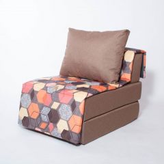 Кресло-кровать бескаркасное Харви (коричневый-геометрия браун) в Агрызе - agryz.mebel24.online | фото