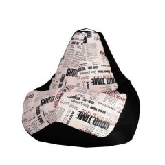 Кресло-мешок XL Газета-Black в Агрызе - agryz.mebel24.online | фото