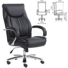 Кресло офисное BRABIX "Advance EX-575" (хром/экокожа/черное) 531825 в Агрызе - agryz.mebel24.online | фото
