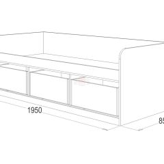 Кровать-8 одинарная с 3-мя ящиками (800*1900) ЛДСП в Агрызе - agryz.mebel24.online | фото 3