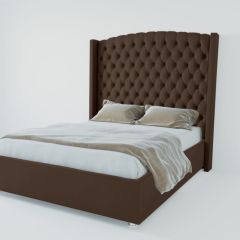 Кровать Берлин ЛЮКС с ПМ 900 (экокожа коричневая) в Агрызе - agryz.mebel24.online | фото 2