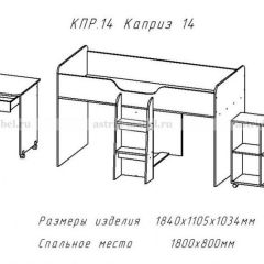 КАПРИЗ-14 Кровать 800 двухъярусная без рисунка в Агрызе - agryz.mebel24.online | фото 2