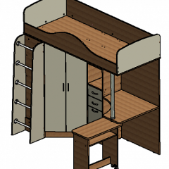 Кровать-чердак "Теремок-1" Дуб молочный/Салатовый в Агрызе - agryz.mebel24.online | фото 3