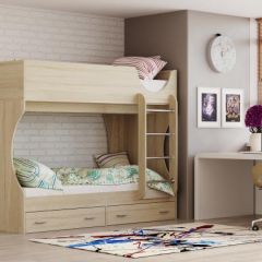 Кровать двухъярусная Д2 New/(дуб сонома) в Агрызе - agryz.mebel24.online | фото