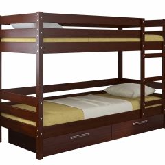 ДЖУНИОР Кровать двухъярусная (Орех) с 2 ящиками в Агрызе - agryz.mebel24.online | фото