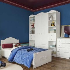 KI-KI КРД900.1 Кровать 900 (белый/белое дерево) в Агрызе - agryz.mebel24.online | фото