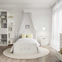 KI-KI КРД900.1 Кровать 900 (белый/белое дерево) в Агрызе - agryz.mebel24.online | фото 3