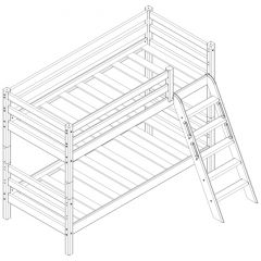 Кровать низкая с наклонной лестницей Соня (Вариант 12) в Агрызе - agryz.mebel24.online | фото 3