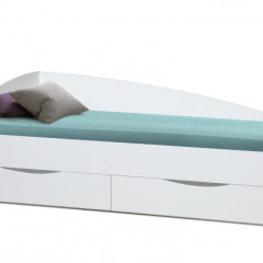 Кровать одинарная "Фея - 3" асимметричная 2000х900 (белая) в Агрызе - agryz.mebel24.online | фото