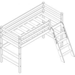 Кровать полувысокая с наклонной лестницей Соня (Вариант 6) в Агрызе - agryz.mebel24.online | фото 3