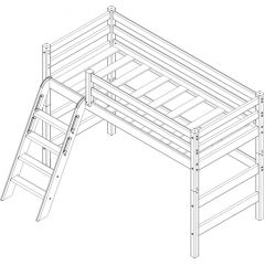 Кровать полувысокая с наклонной лестницей Соня (Вариант 6) в Агрызе - agryz.mebel24.online | фото 4