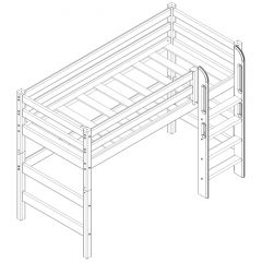 Кровать полувысокая с прямой лестницей Соня (Вариант 5) в Агрызе - agryz.mebel24.online | фото 3