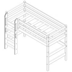 Кровать полувысокая с прямой лестницей Соня (Вариант 5) в Агрызе - agryz.mebel24.online | фото 4