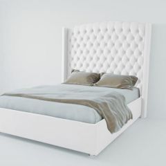 Кровать Берлин ЛЮКС без основания 2000 (экокожа белая) в Агрызе - agryz.mebel24.online | фото