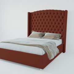 Кровать Берлин ЛЮКС без основания 1600 (велюр бордо) в Агрызе - agryz.mebel24.online | фото