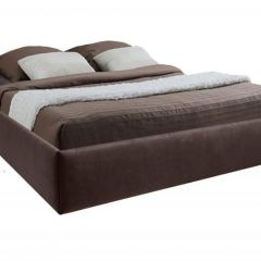 Кровать Подиум с ПМ 1600 (экокожа коричневая) в Агрызе - agryz.mebel24.online | фото 2