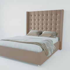 Кровать Венеция ЛЮКС без основания 1400 (велюр серый) в Агрызе - agryz.mebel24.online | фото