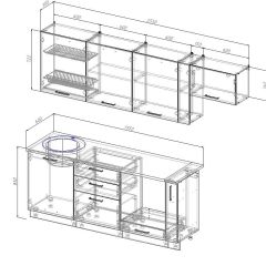 Кухонный гарнитур Жемчуг 2550 (Стол. 26мм) в Агрызе - agryz.mebel24.online | фото 3