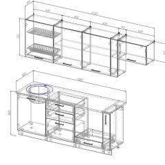 Кухонный гарнитур Лада 2550 (Стол. 26мм) в Агрызе - agryz.mebel24.online | фото 2