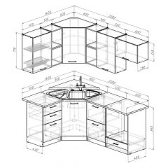 Кухонный гарнитур Надежда оптима 4 1400х2000 мм в Агрызе - agryz.mebel24.online | фото 2