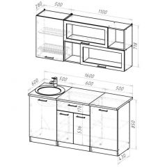 Кухонный гарнитур Паола стандарт 1600 мм в Агрызе - agryz.mebel24.online | фото 2