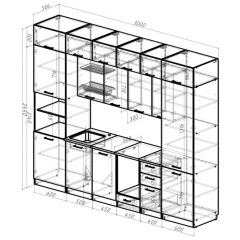 Кухонный гарнитур Сапфир 2 экстра 3000 мм в Агрызе - agryz.mebel24.online | фото 2