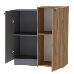 Квадро К-2 Комод 2дв (ЛДСП Графит/дуб крафт золотой) в Агрызе - agryz.mebel24.online | фото 2