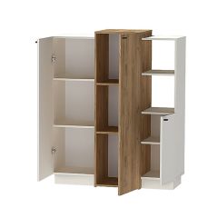 Квадро К-3 Комод 3дв (ЛДСП миндаль-дуб крафт золотой) в Агрызе - agryz.mebel24.online | фото 2