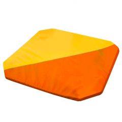 Мат гимнастический 1,3x1,3x0,05м складной скошенные углы цв.оранжевый-желтый в Агрызе - agryz.mebel24.online | фото