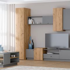 Модульная гостиная Квадро (ЛДСП дуб крафт золотой) в Агрызе - agryz.mebel24.online | фото