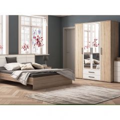 Модульная Спальня Соната (Белый/Дуб Крафт Золотой) в Агрызе - agryz.mebel24.online | фото
