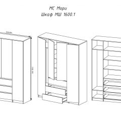 МОРИ МШ 1600.1 Шкаф (графит) в Агрызе - agryz.mebel24.online | фото 3