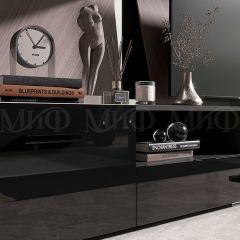 НИКОЛЬ Тумба ТВ (Черный глянец/Черный) в Агрызе - agryz.mebel24.online | фото 3