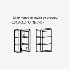 Париж №19 Навесная полка с зеркалом (ясень шимо свет/серый софт премиум) в Агрызе - agryz.mebel24.online | фото 2
