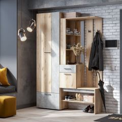 ФАВОРИТ 1 Прихожая (Дуб Делано/Цемент Светлый) в Агрызе - agryz.mebel24.online | фото