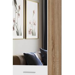ИТАЛИЯ П1Я-400 Пенал с пуфом (Дуб сонома/Белый глянец) в Агрызе - agryz.mebel24.online | фото