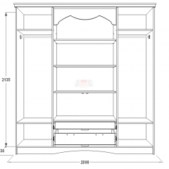 Шкаф 4-х дверный для одежды и белья Ольга-10 МДФ в Агрызе - agryz.mebel24.online | фото 2