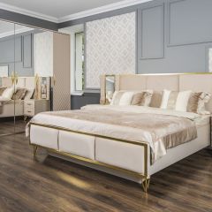 Шкаф 5-ти ств с зеркалами Lara (бежевый глянец) в Агрызе - agryz.mebel24.online | фото 4
