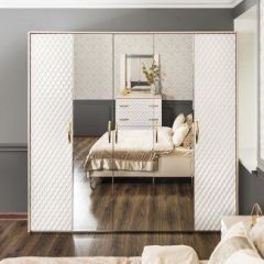 Шкаф 5-ти ств с зеркалами Lara (белый глянец) в Агрызе - agryz.mebel24.online | фото 4