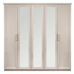 Шкаф 5-ти ств с зеркалами Мокко (бежевый) в Агрызе - agryz.mebel24.online | фото 3