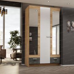 Шкаф Адель 1200 (дуб вотан/белый глянец) в Агрызе - agryz.mebel24.online | фото