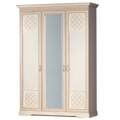 Шкаф для одежды 3-дверный №800 Парма кремовый белый в Агрызе - agryz.mebel24.online | фото