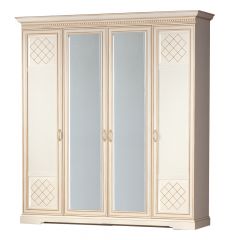 Шкаф для одежды 4-дверный №814 Парма кремовый белый в Агрызе - agryz.mebel24.online | фото