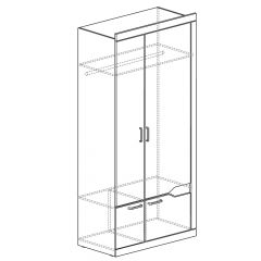 Шкаф для платья и белья 2-дв № 318 Ронда в Агрызе - agryz.mebel24.online | фото 2