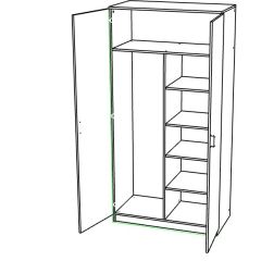 Шкаф двухдверный распашной в Агрызе - agryz.mebel24.online | фото