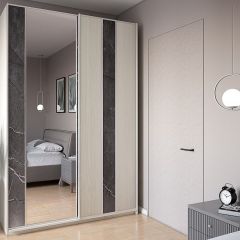 Шкаф-купе 1300 серии SILVER S3+S4+B2+PL4 (2 ящика+F обр.штанга) профиль «Серебро» в Агрызе - agryz.mebel24.online | фото