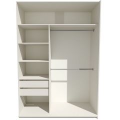 Шкаф-купе 1400 серии SOFT D6+D6+B2+PL3 (2 ящика+2штанги) профиль «Капучино» в Агрызе - agryz.mebel24.online | фото 3